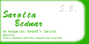 sarolta bednar business card